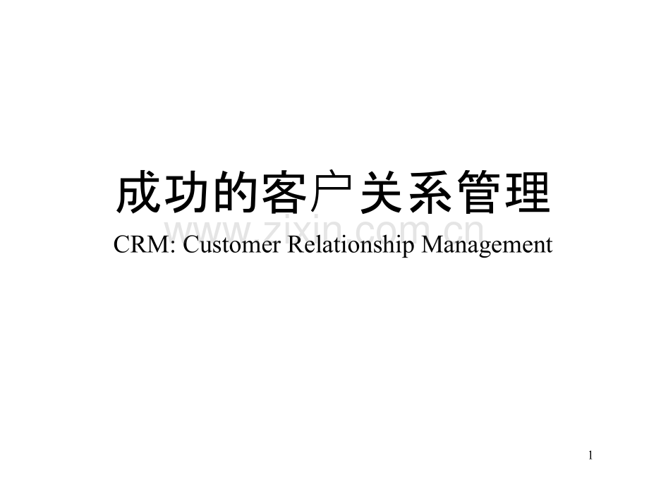 成功的客户关系管理.ppt_第1页