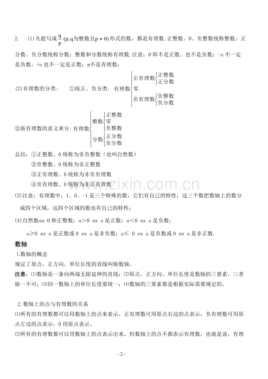 人教版初中一年级数学复习总结大纲.pdf_第2页