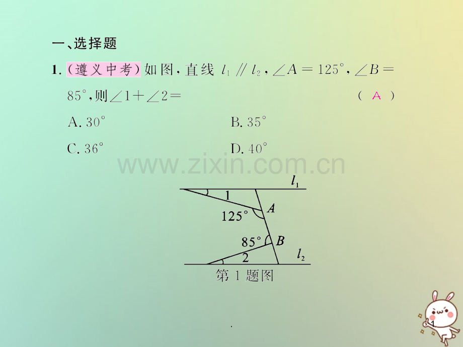 八年级数学-第十一章三角形考试热点突破遵义题组习题.pptx_第1页