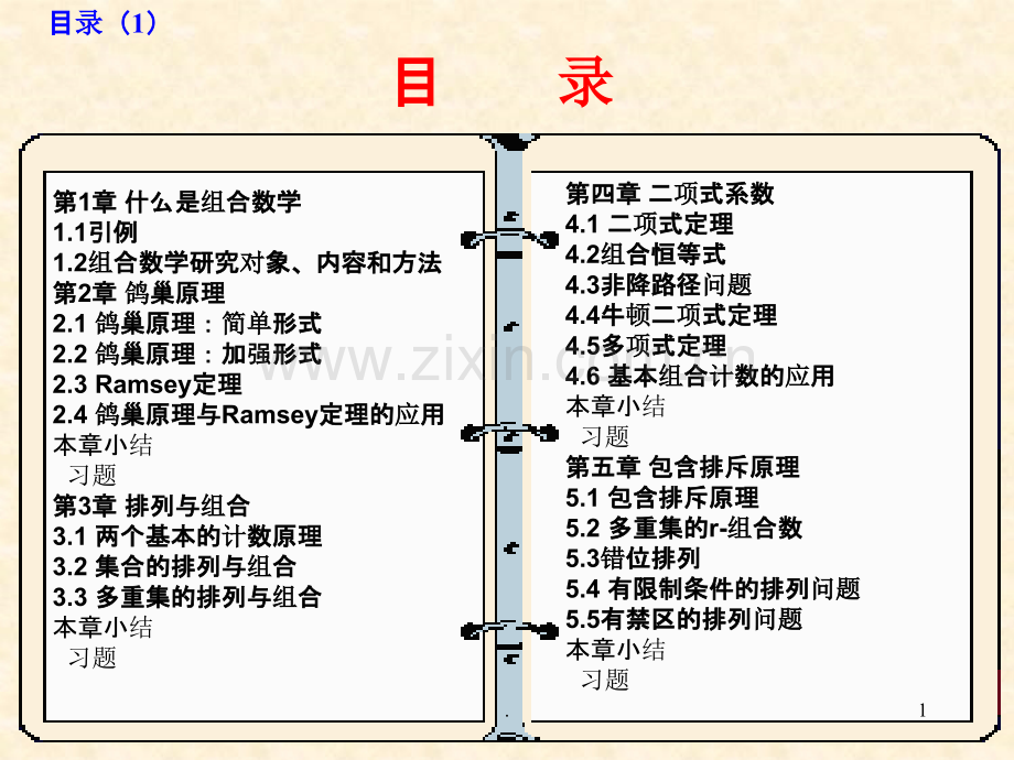 组合数学(第四章二项式系数).ppt_第1页