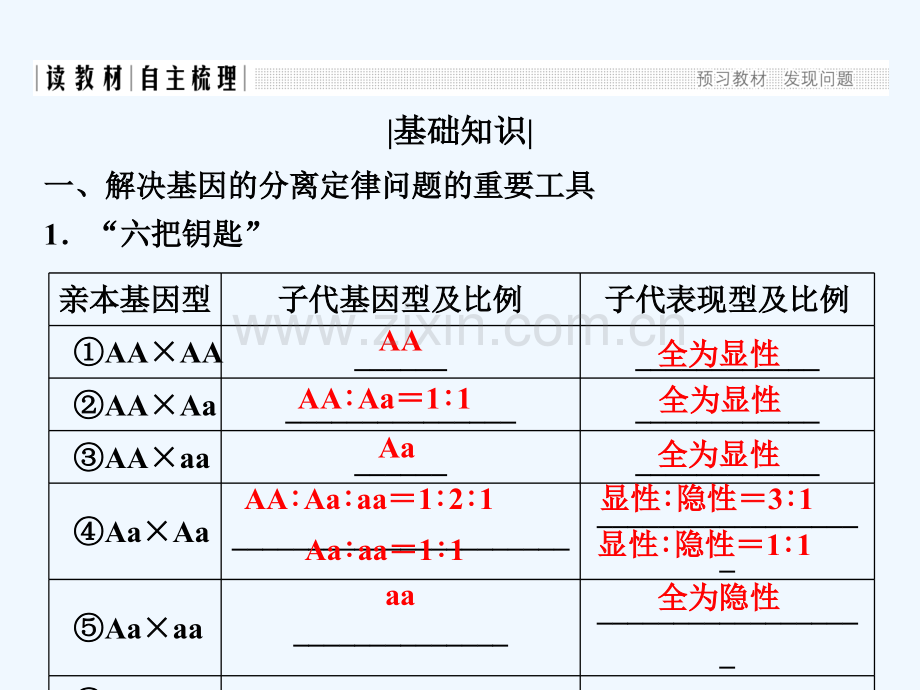 2017-2018学年高中生物-第三章-遗传和染色体-第6课时-基因的分离定律(Ⅲ)-苏教版必修2.ppt_第2页
