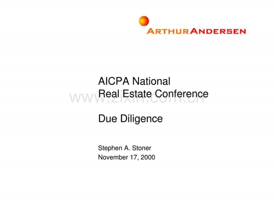 安达信aicpa房地产尽职调查报告.ppt_第1页