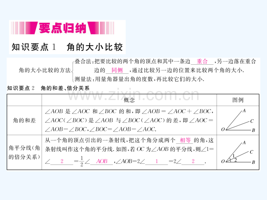 2017-2018学年七年级数学上册-4.4-角的比较(小册子)-(新版)北师大版.ppt_第2页