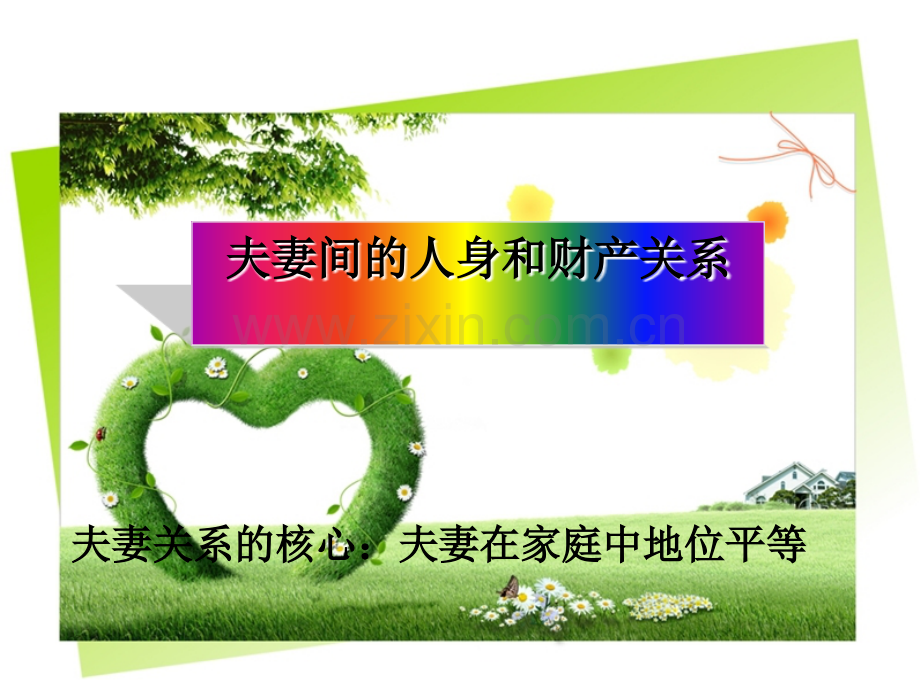 高中政治-5.3-夫妻间的人身和财产关系复习-新人教版选修5.ppt_第1页