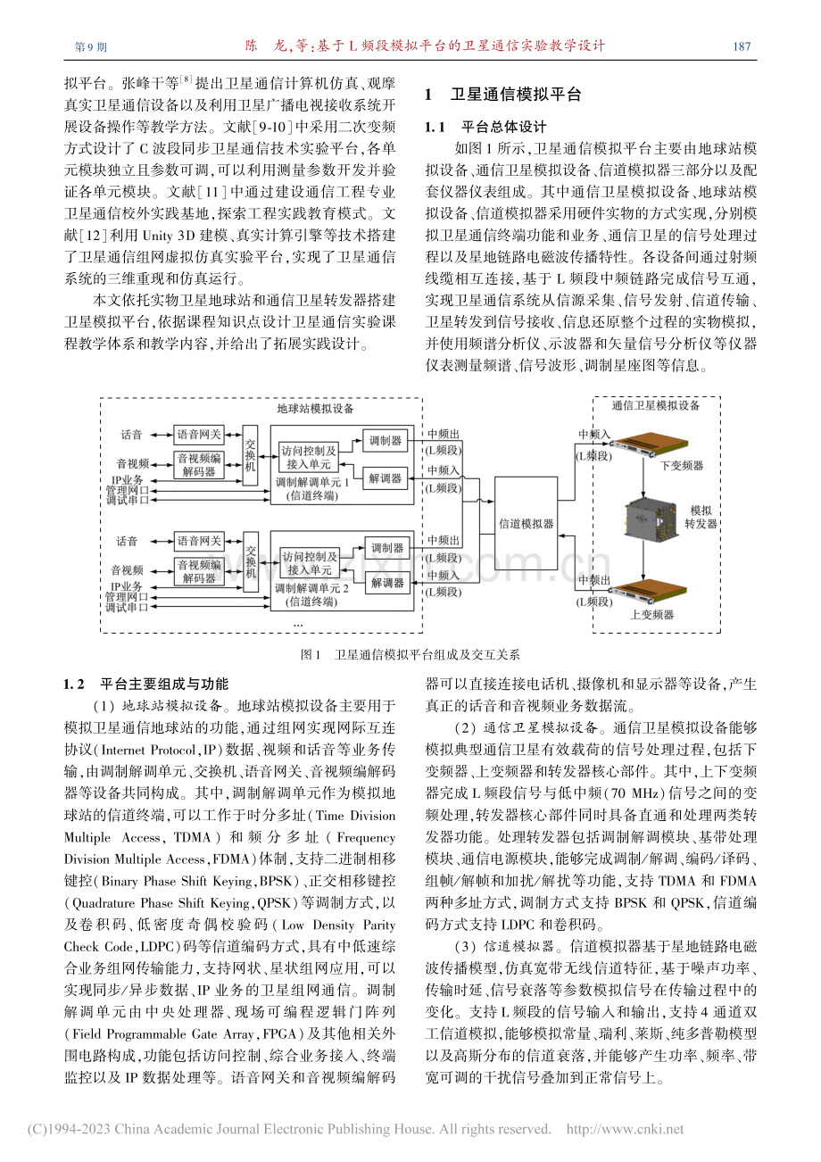 基于L频段模拟平台的卫星通信实验教学设计_陈龙.pdf_第2页