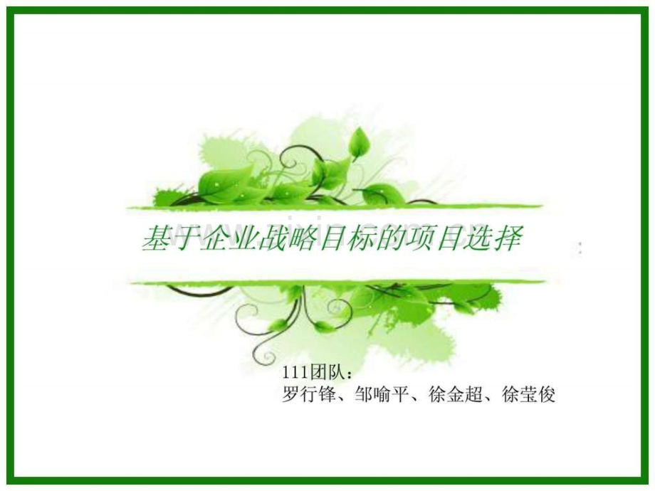 基于企业战略目标项目选择.ppt_第1页