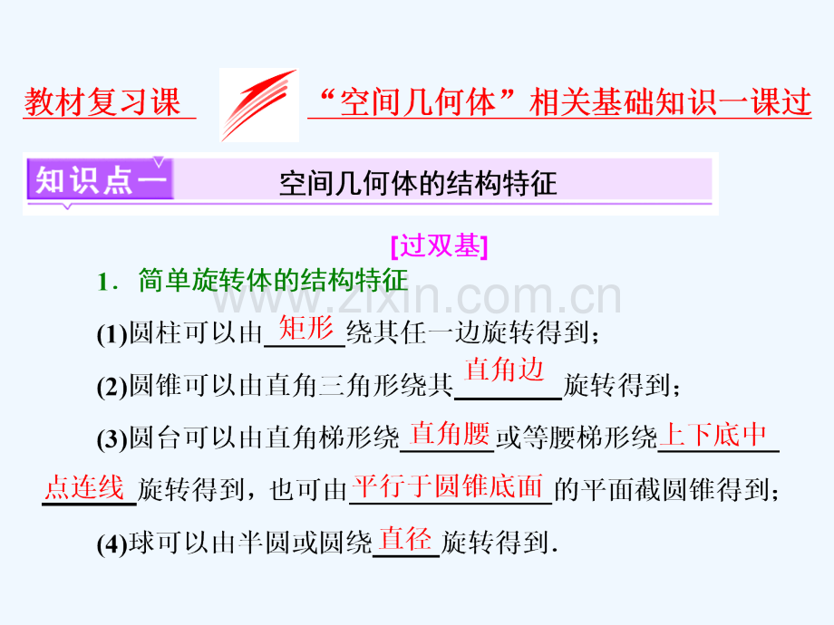 2018年高考数学总复习-教材复习课“空间几何体”相关基础知识-理.ppt_第1页