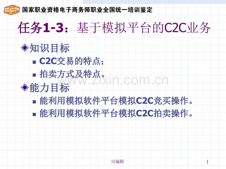 任务1-3基于模拟平台的C2C业务.ppt_第1页