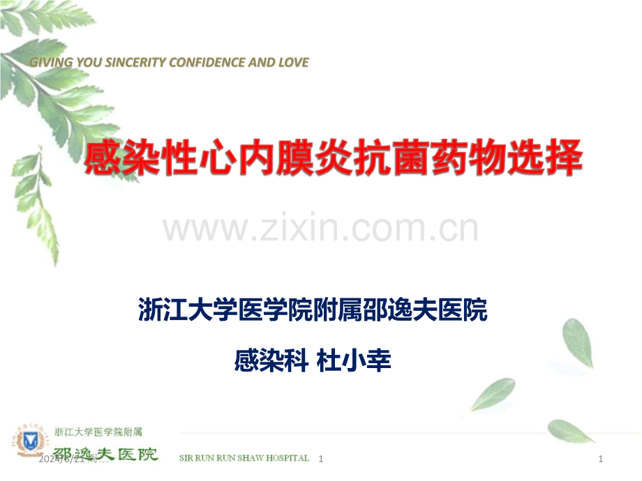 杜小幸感染性心内膜炎.ppt_第1页