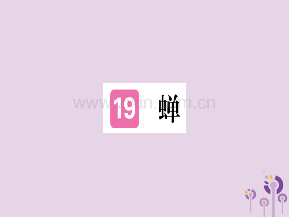 (河南专用)2018年秋八年级语文上册第五单元19蝉习题.ppt_第1页