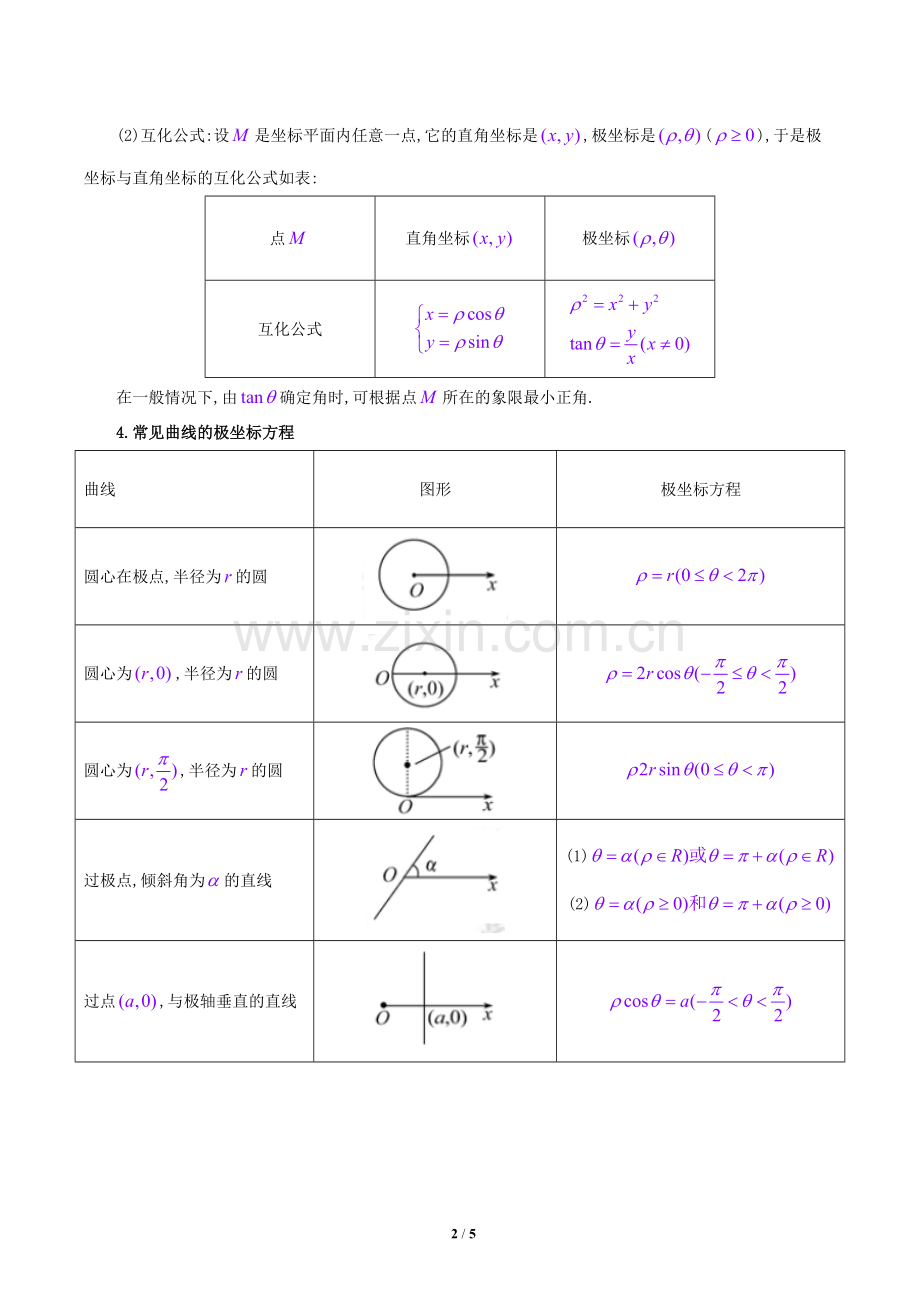 坐标系与参数方程-知识点.pdf_第2页