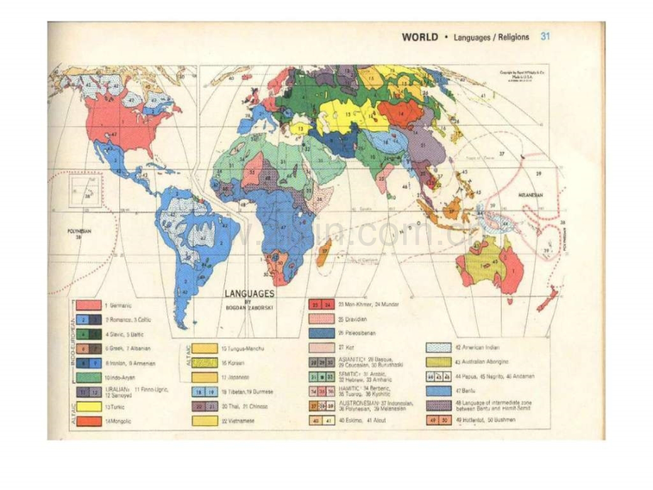 万语分布详图(世界语言分布地图-方言分布地图-外语.ppt_第1页