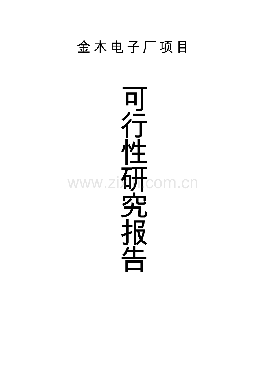 金木电子厂新建项目可行性报告.doc_第1页