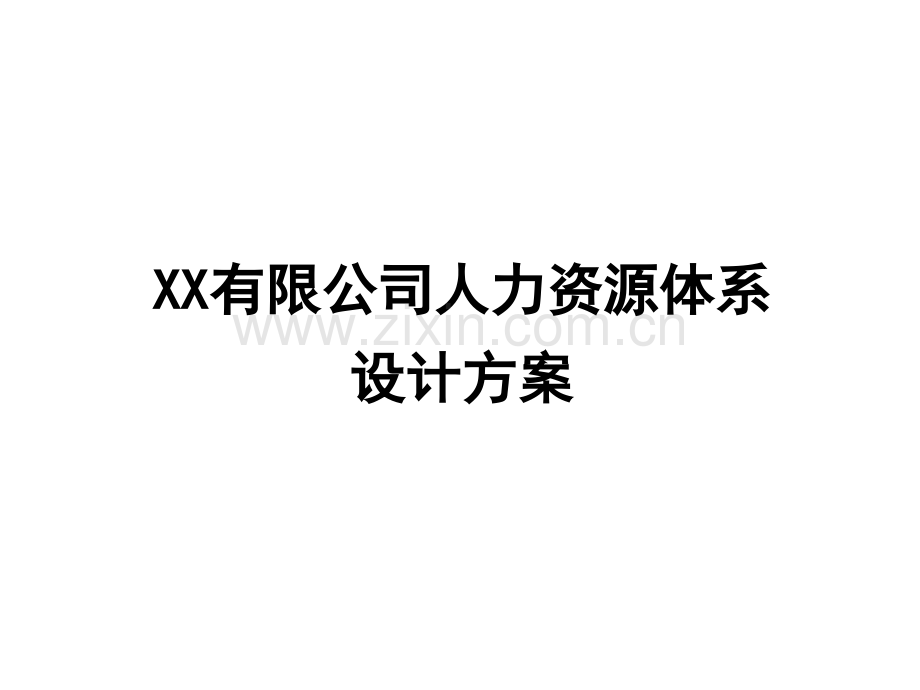 XX有限公司人力资源体系设计方案.ppt_第1页
