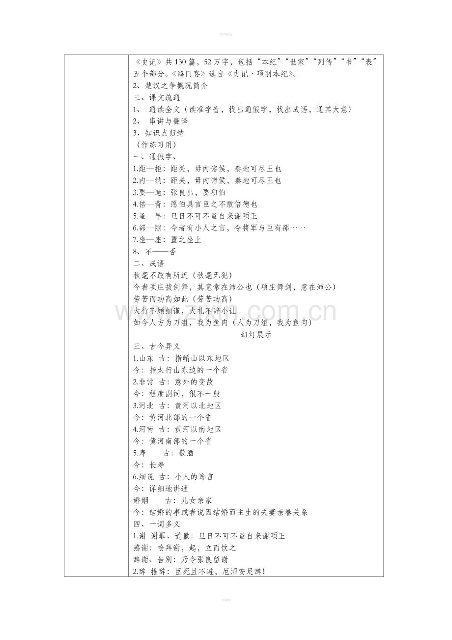 鸿门宴优秀优秀教案.doc_第2页