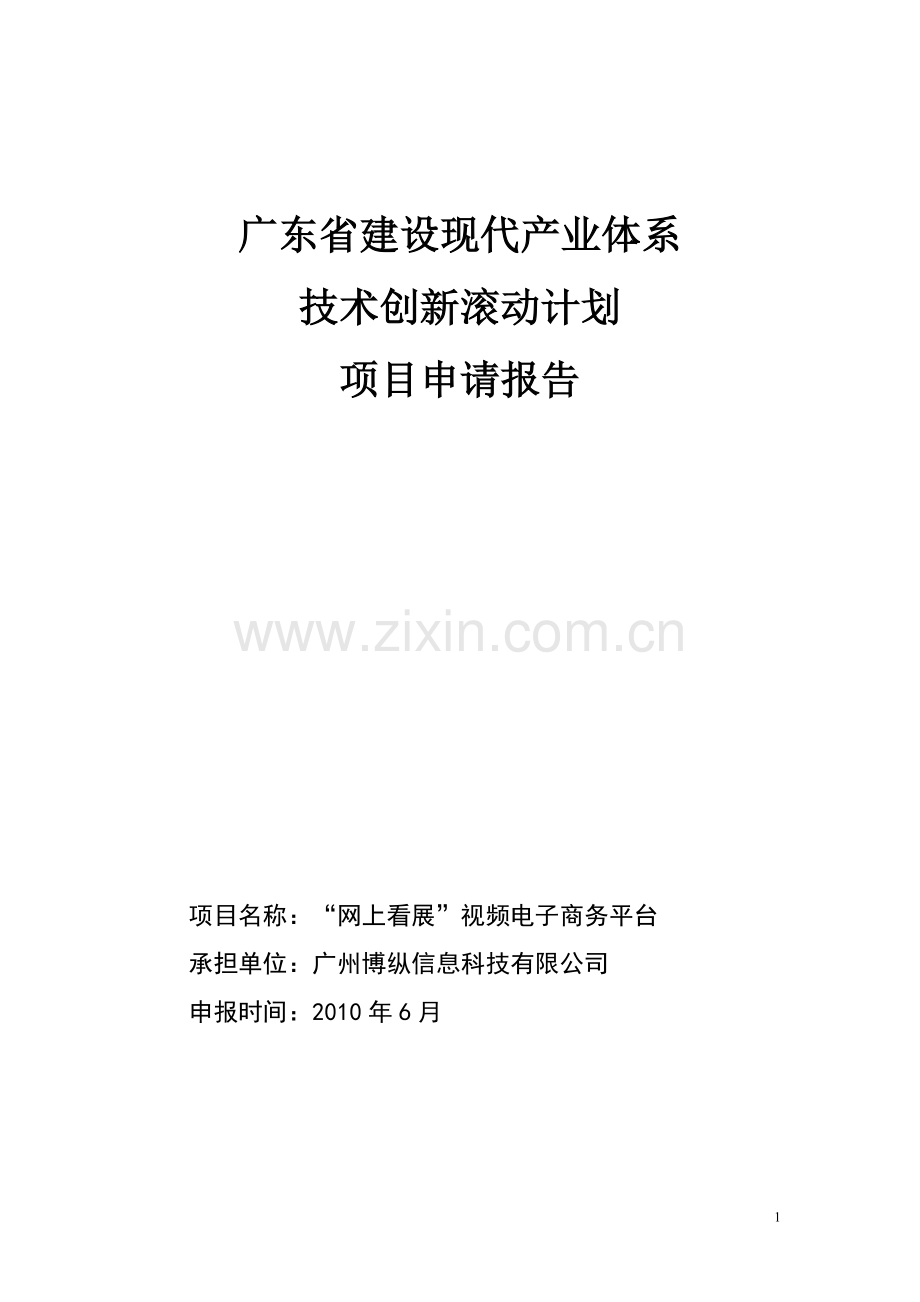 2010年技术创新项目申请立项可研报告.doc_第1页