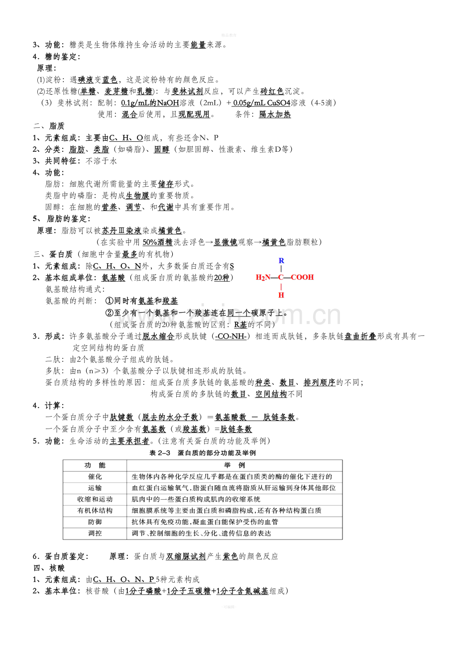 高中生物必修一二三重点知识.doc_第2页