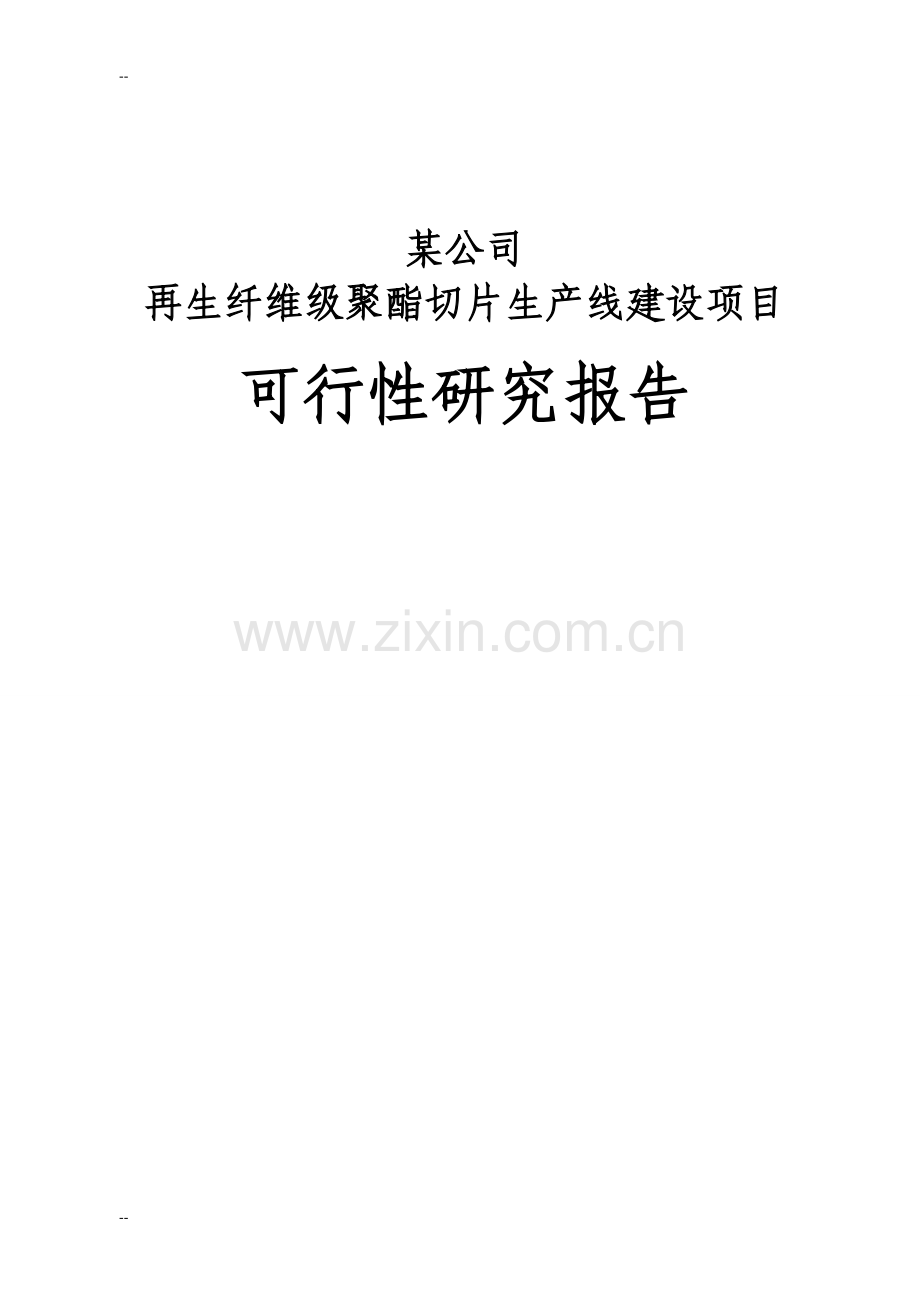 某公司再生纤维级聚酯切片生产线建设项目可行性研究报告书.doc_第1页