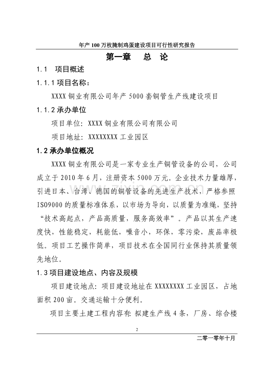 年产5000套铜管生产线项目可行性研究报告.doc_第2页