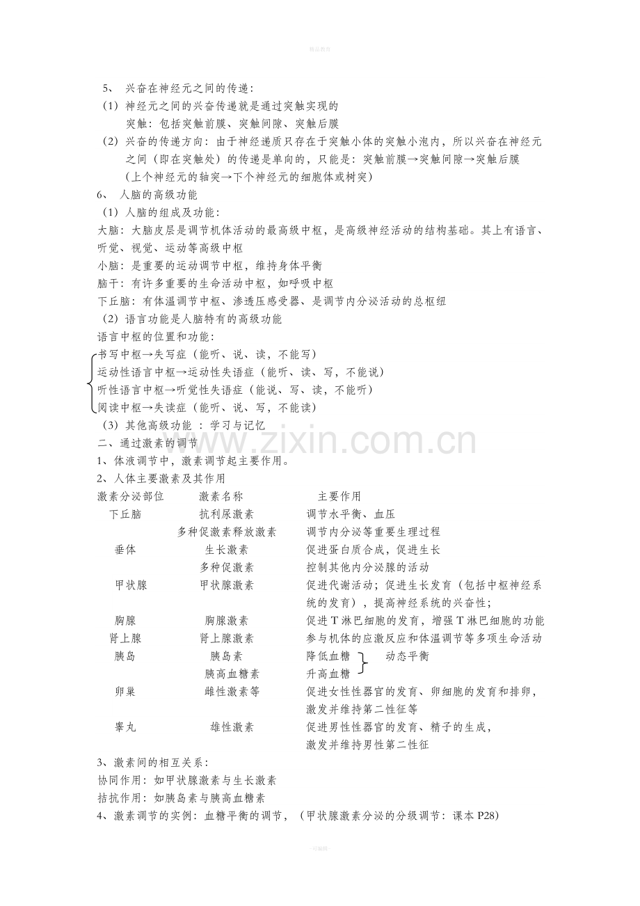高中生物知识点整理人教版必修3.doc_第2页