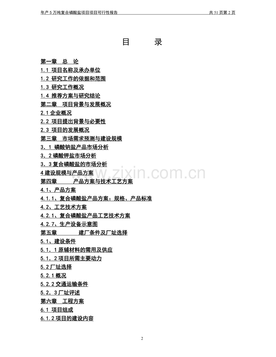 年产5万吨复合磷酸盐项目可行性研究报告书.doc_第2页