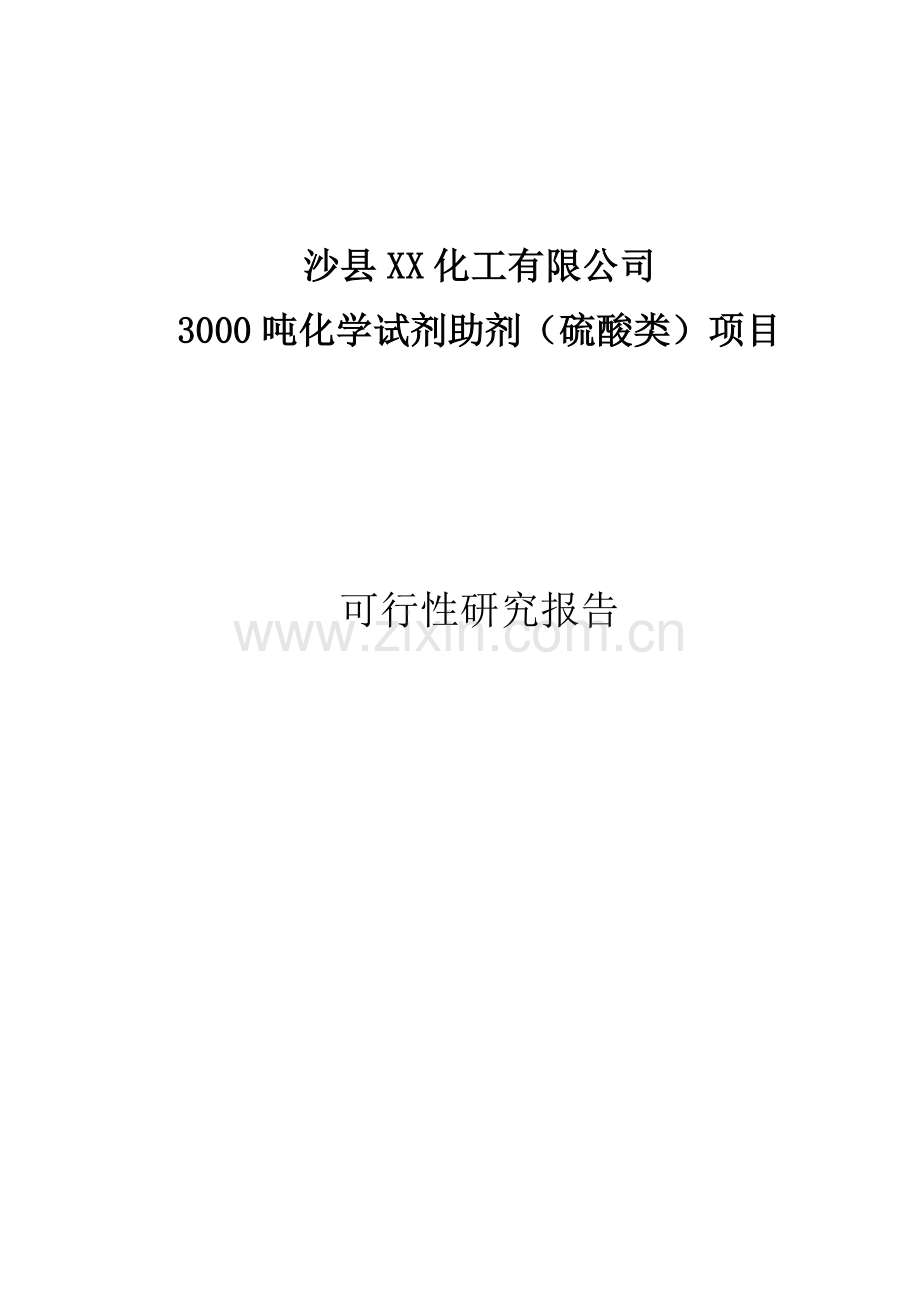 3000吨化学试剂助剂(硫酸类)项目可行性研究报告.doc_第1页