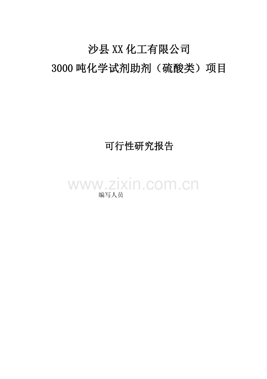 3000吨化学试剂助剂(硫酸类)项目可行性研究报告.doc_第2页
