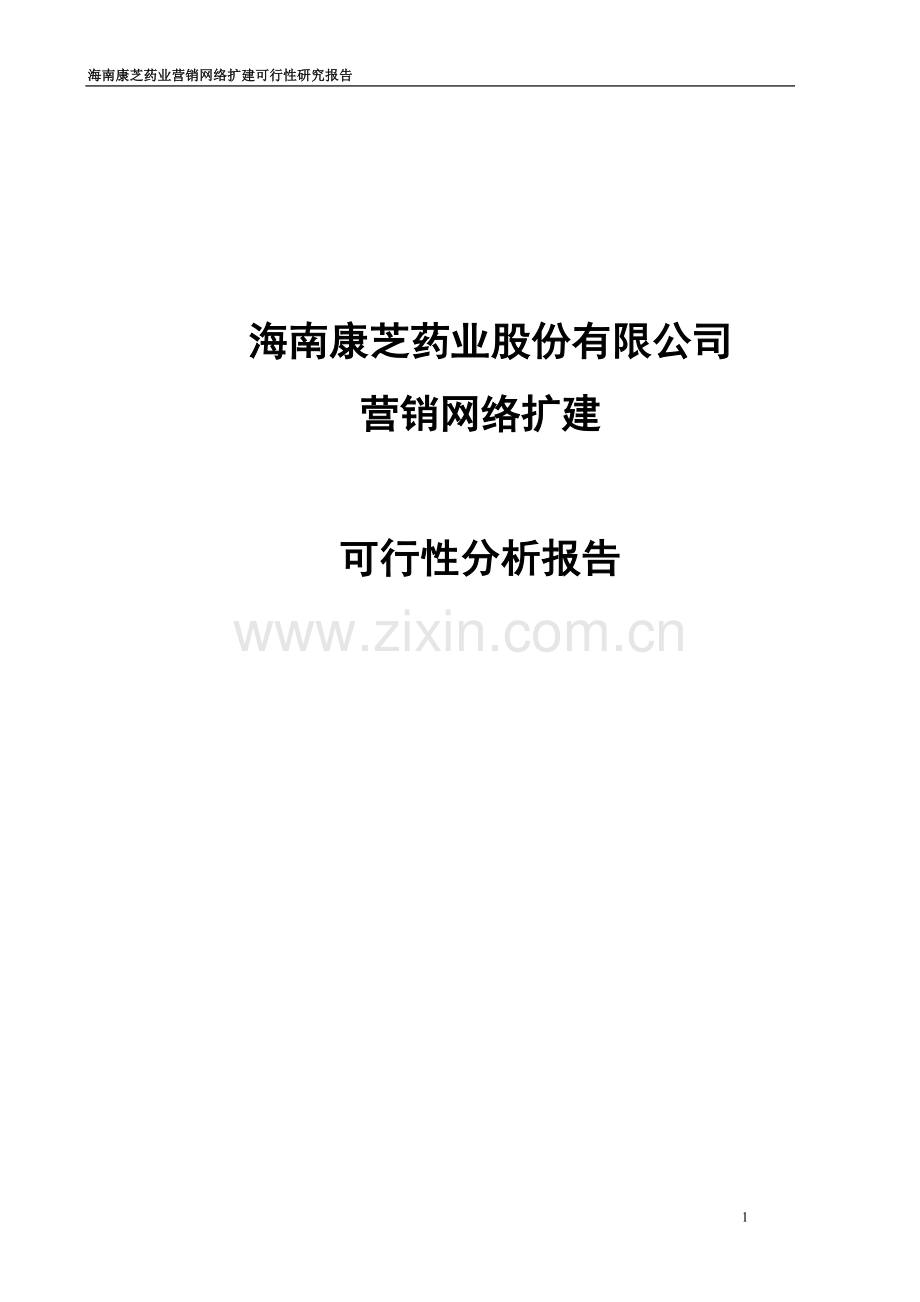 营销网络扩建可行性研究报告.doc_第1页