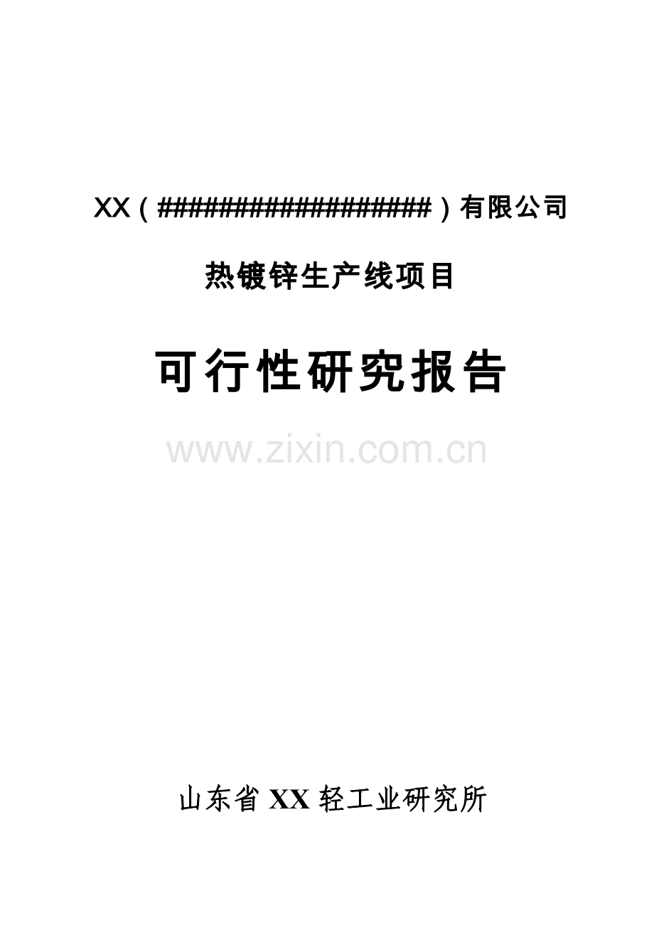 热镀锌生产线建设项目可行性研究报告.doc_第1页