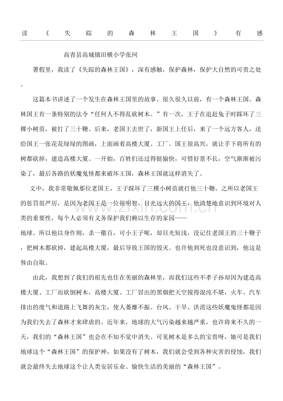读失踪的森林王国有感.docx_第2页
