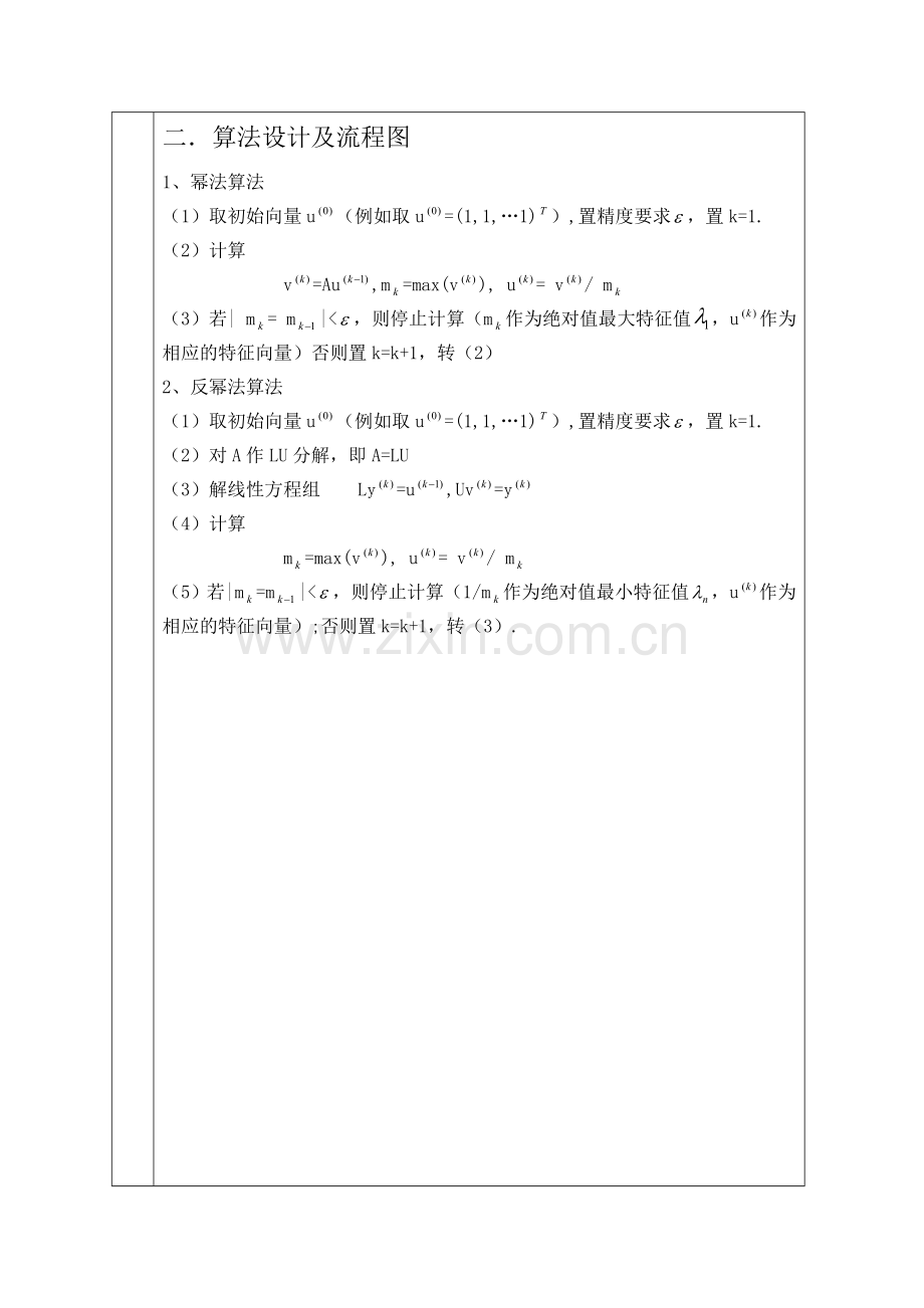 毕业论文-法幂和反幂法求矩阵特征值课程设计.doc_第2页