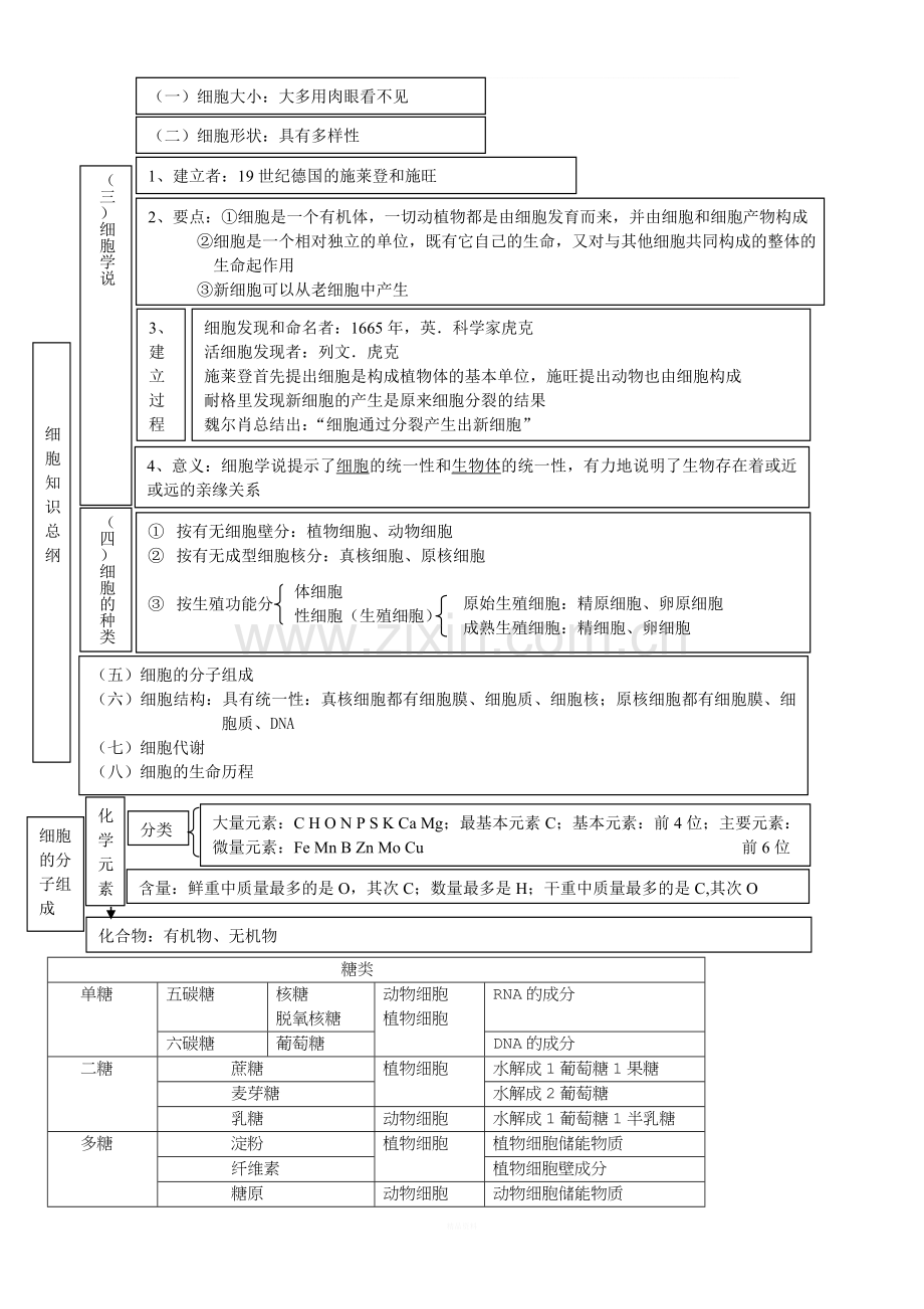 高中生物必修一知识点总结复习提纲非常全面清晰概念图.doc_第1页