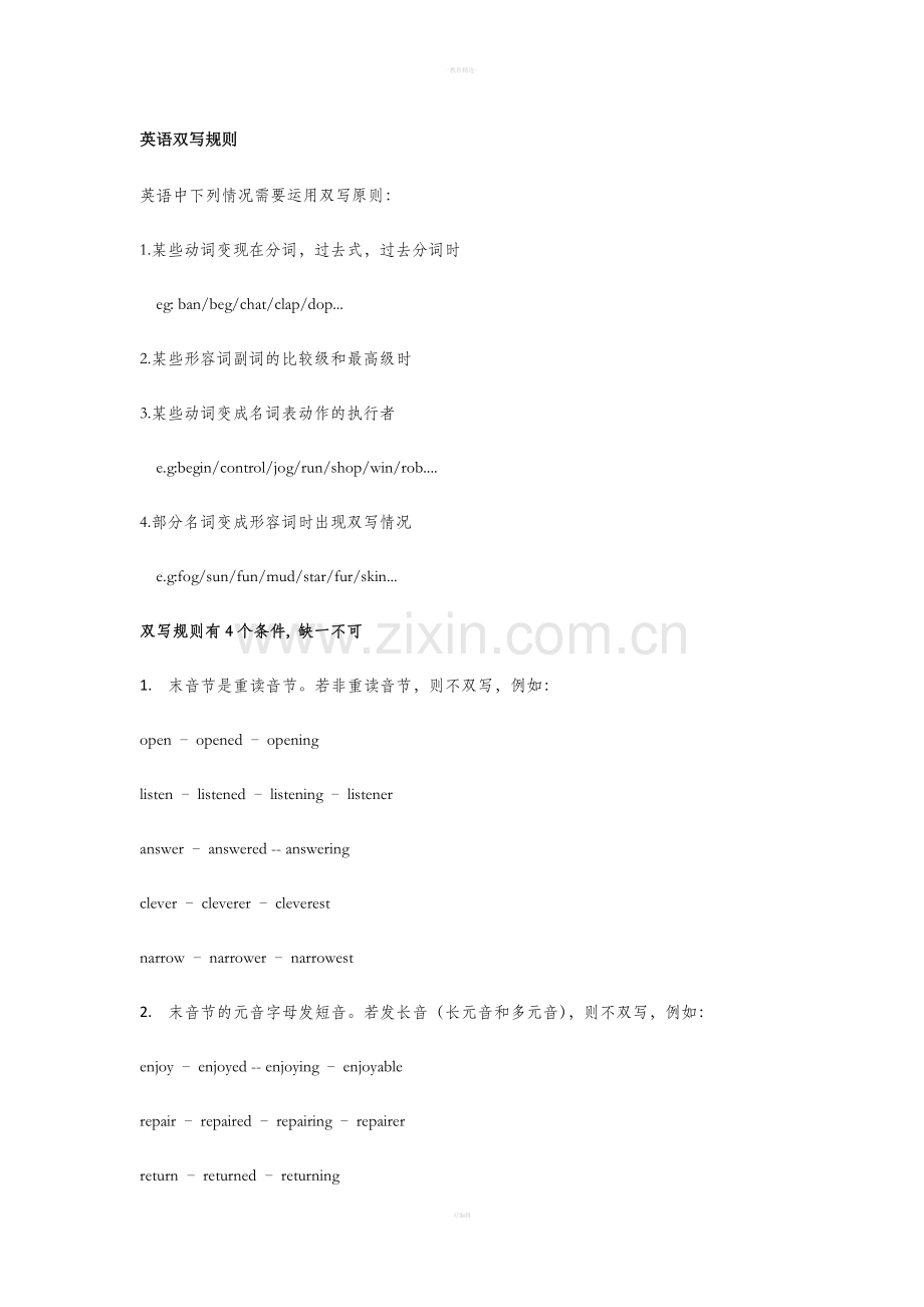 高中英语双写规则及重点单词.doc_第1页