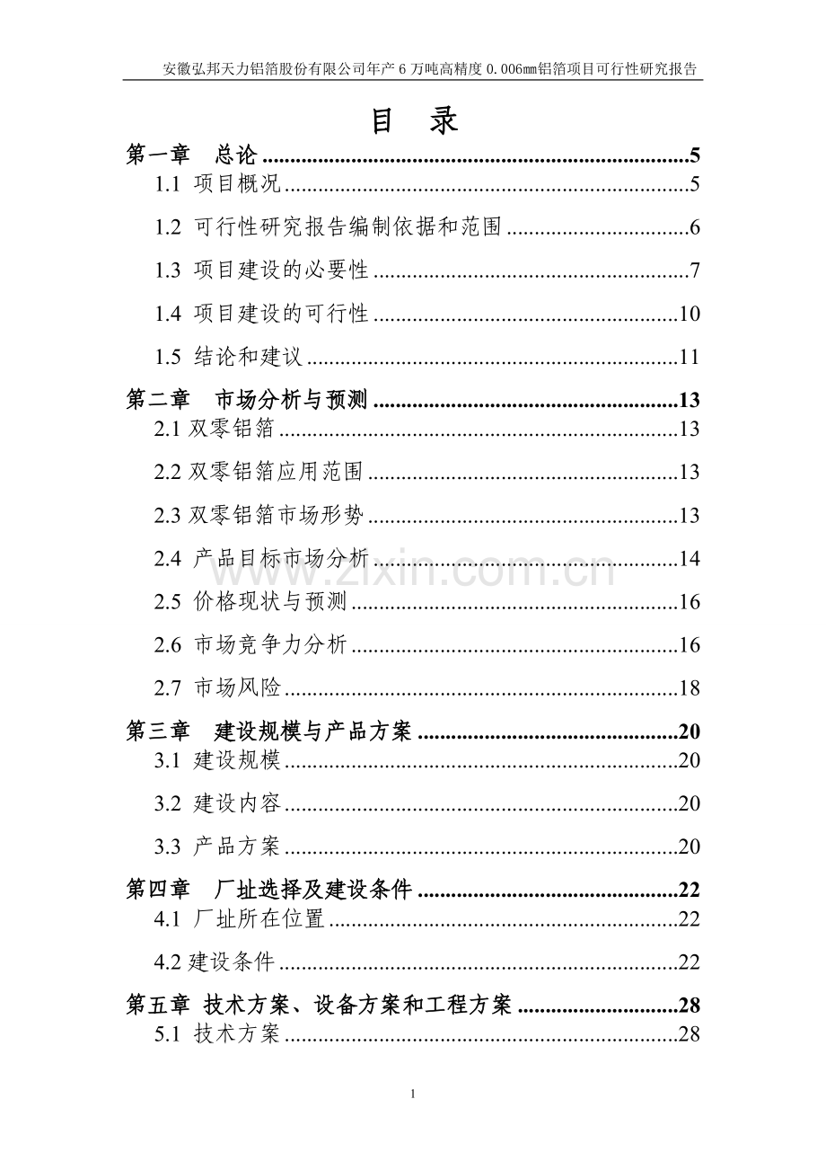 安徽弘邦天力铝箔股份有限公司年产6万吨高精度0.006㎜铝箔项目可行性研究报告书.doc_第2页