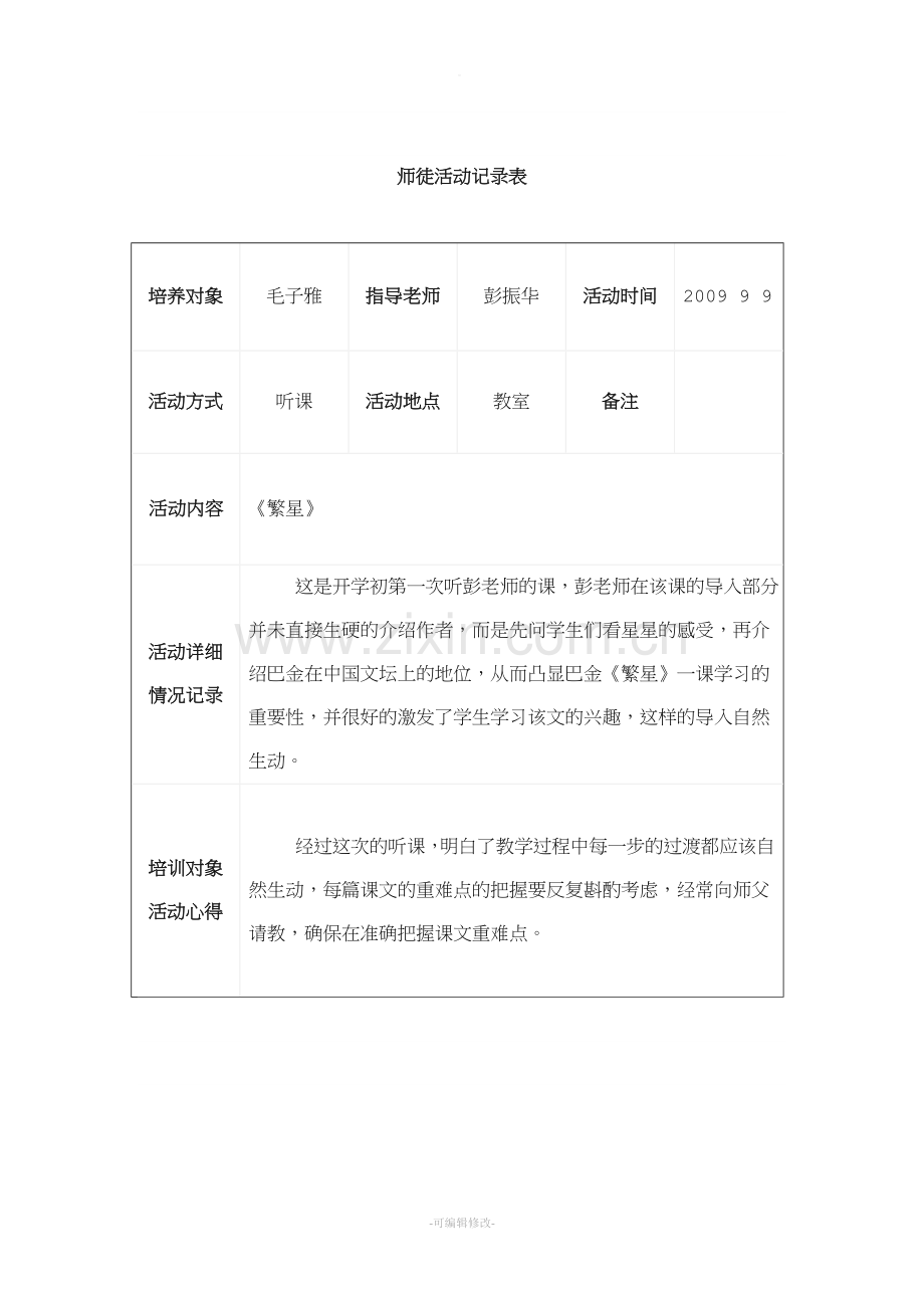 师徒结对活动记录.doc_第1页