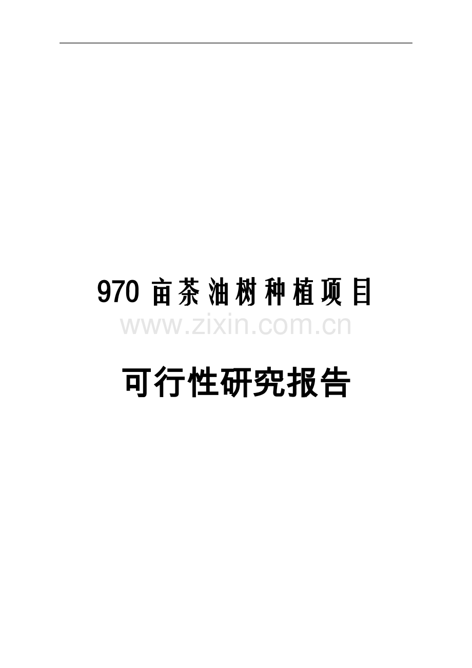 进贤县衙前乡北山林场970亩茶油树种植项目可行性研究报告.doc_第1页