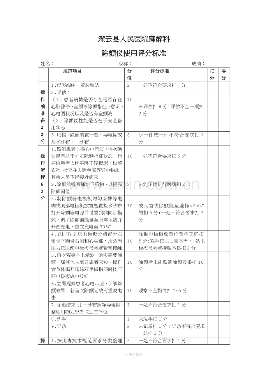 除颤仪使用评分标准.doc_第1页