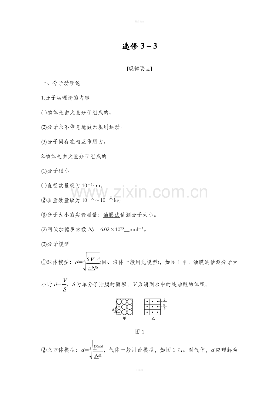 高中物理选修3-3知识点.doc_第1页