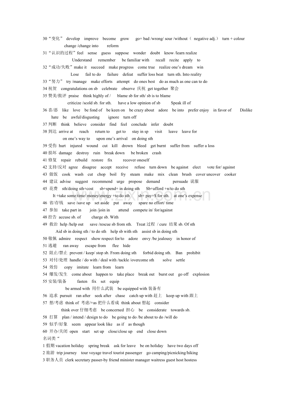 英语高频词之高中完形填空必背动词.doc_第2页
