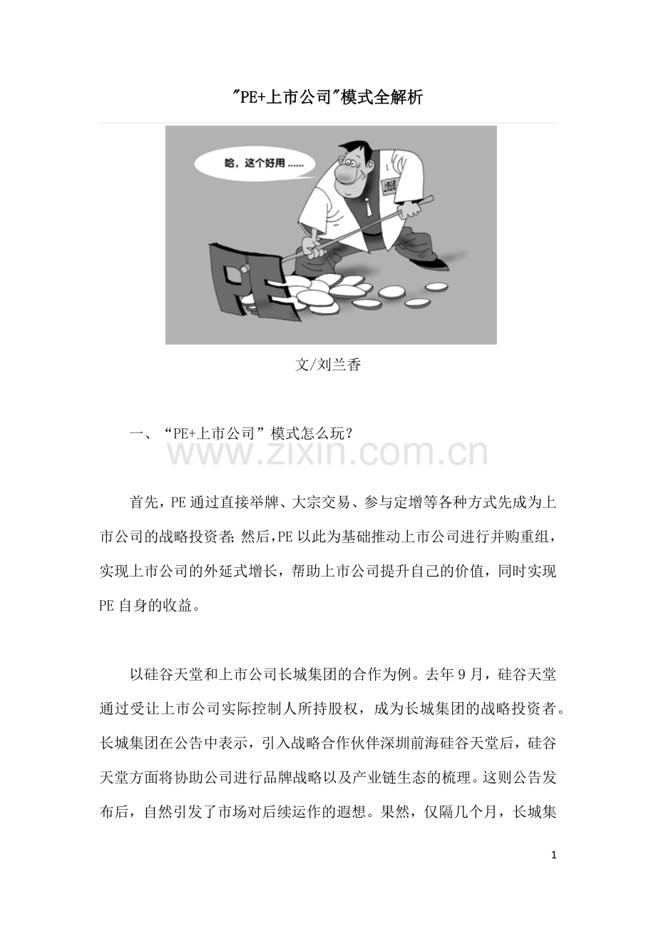 PE+上市公司模式全解析.doc_第1页