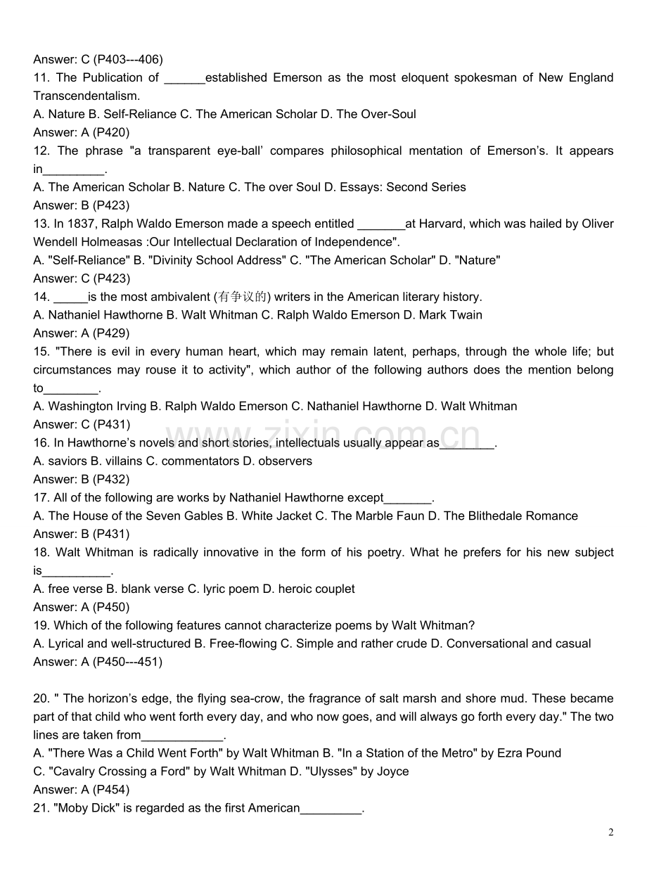 美国文学选择题诗歌分析题大全.doc_第2页