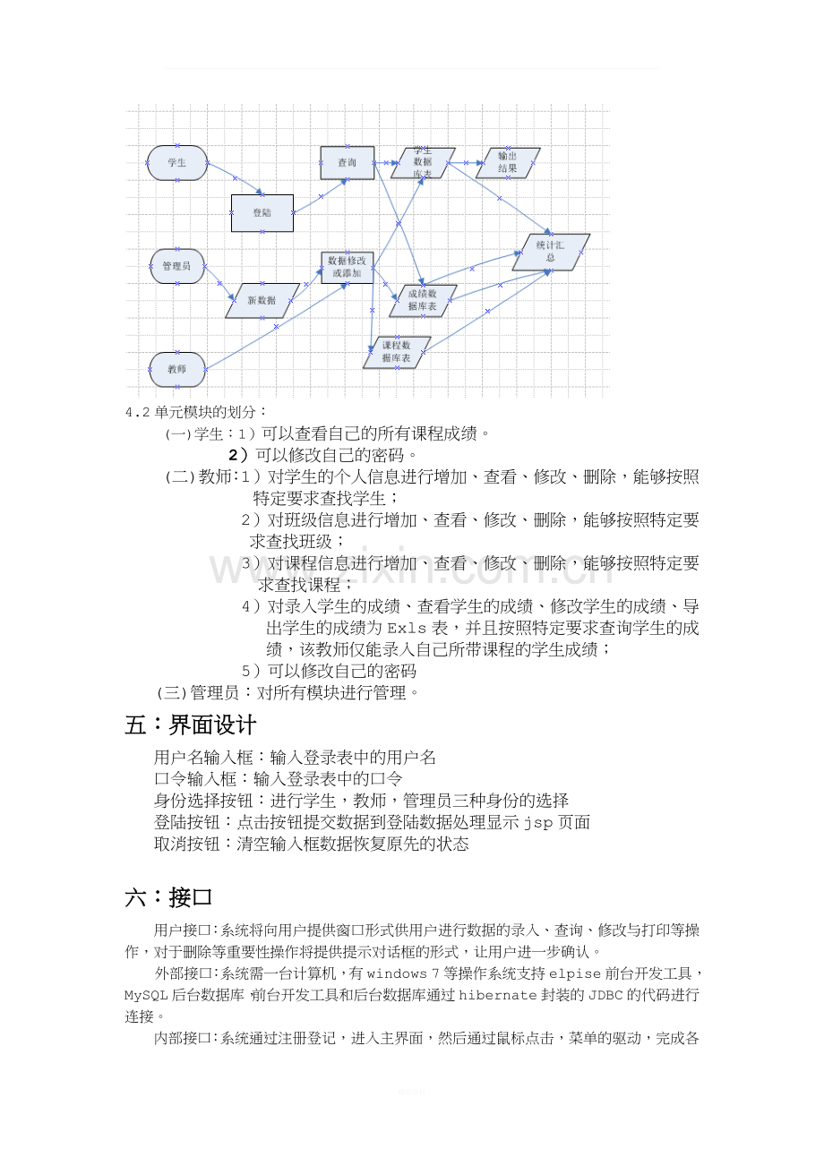 学生成绩管理系统概要设计说明书.docx_第2页
