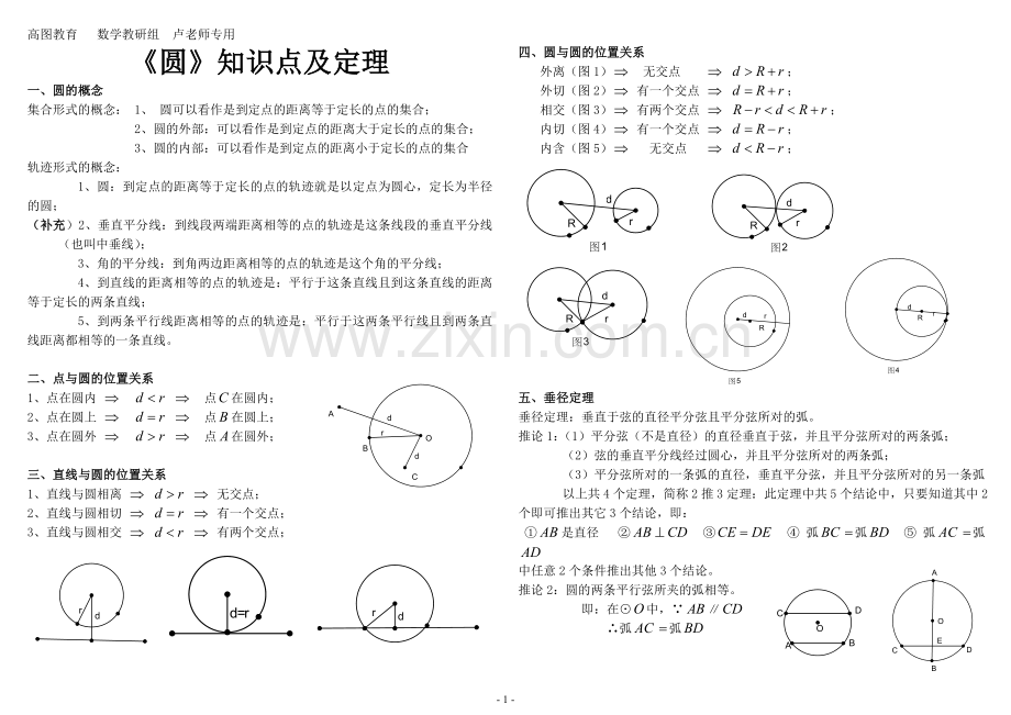 初三《圆》知识点及定理.doc_第1页