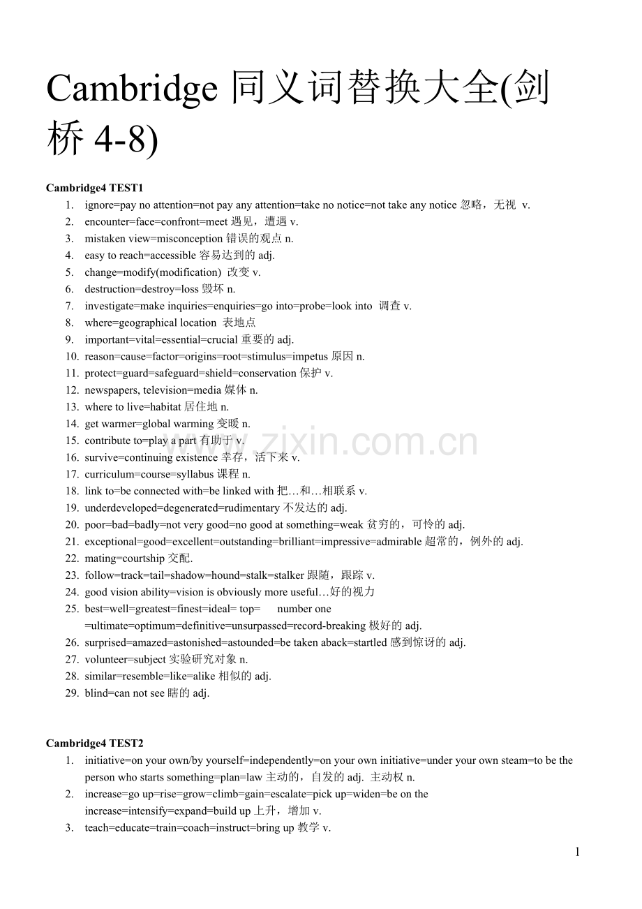 刘洪波雅思阅读同义词替换大全.doc_第1页