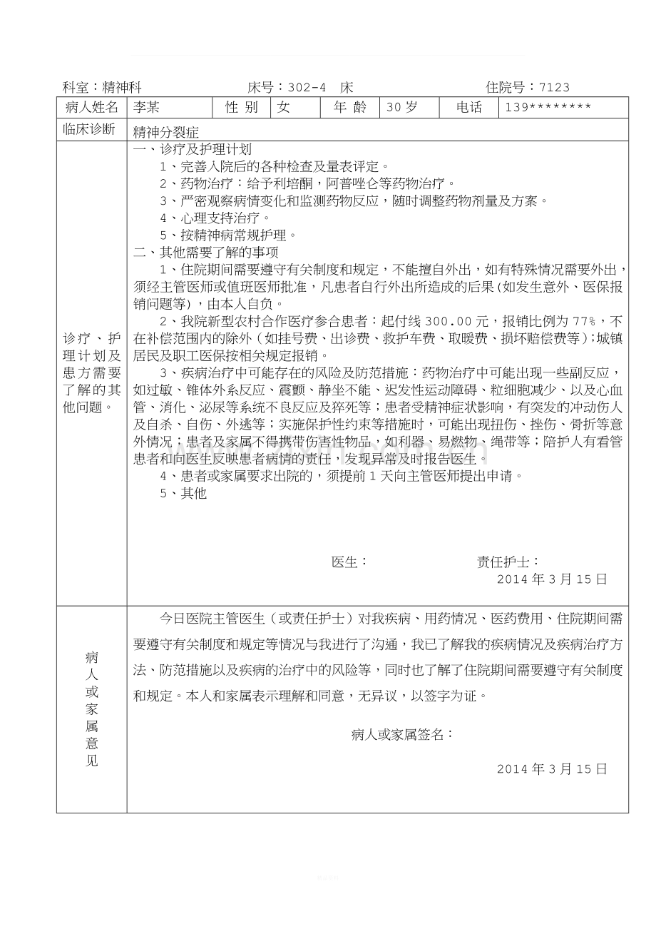 精神科首次医患沟通记录(范例).doc_第1页