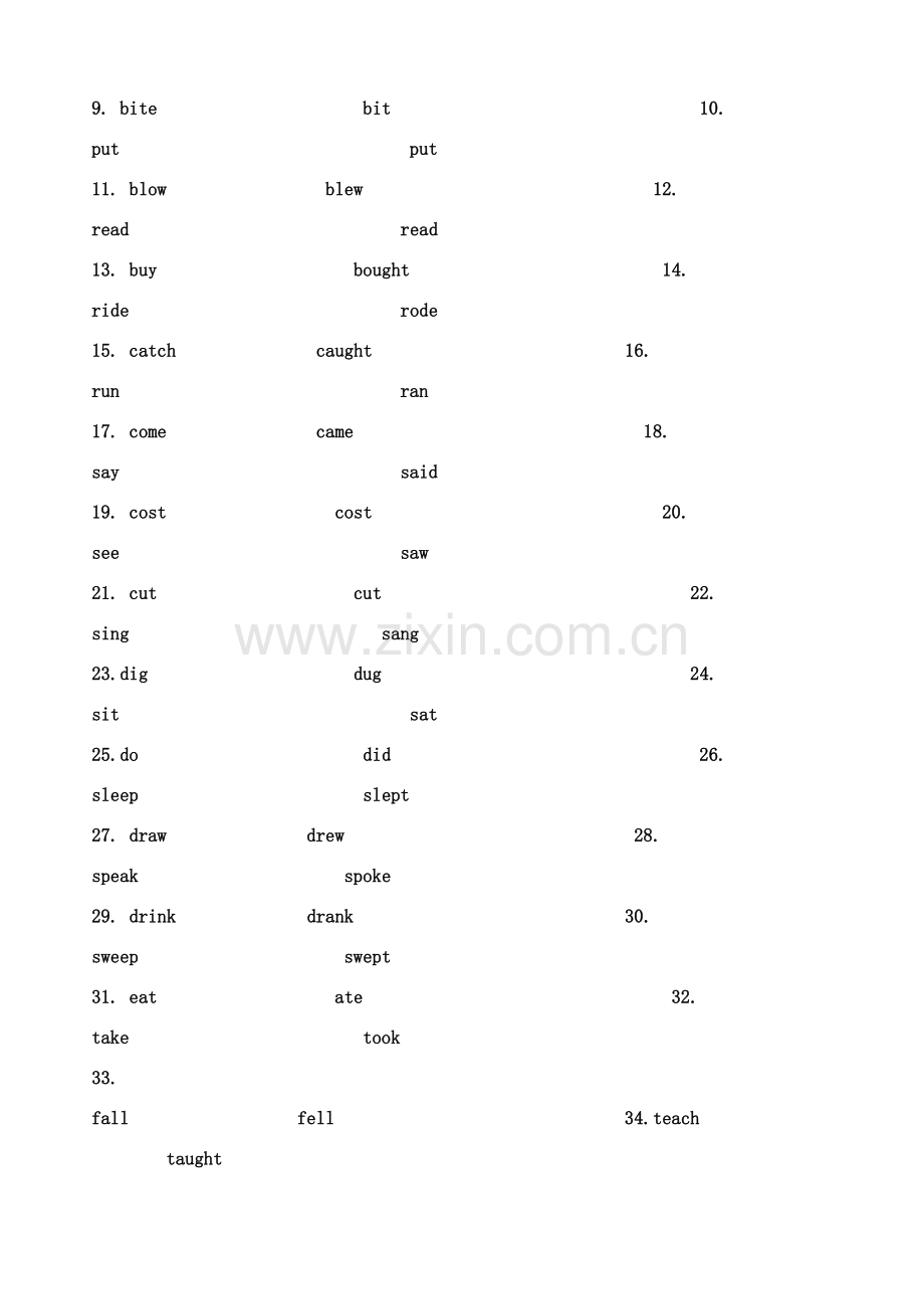 小学英语动词及专项训练.doc_第2页