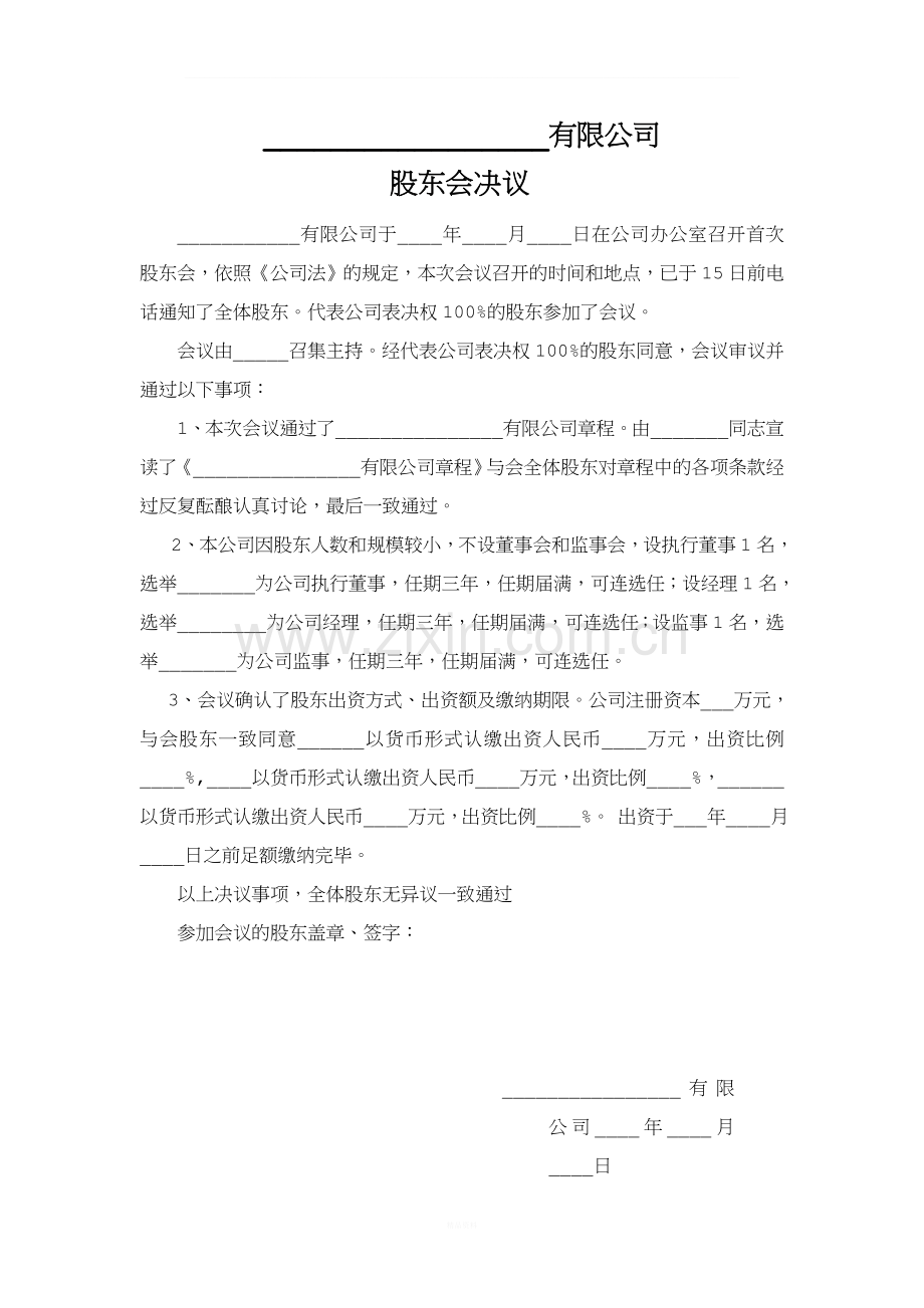 公司决议.doc_第1页
