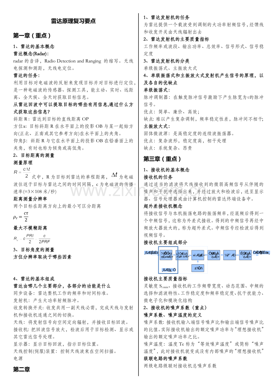 雷达原理复习总结.doc_第1页