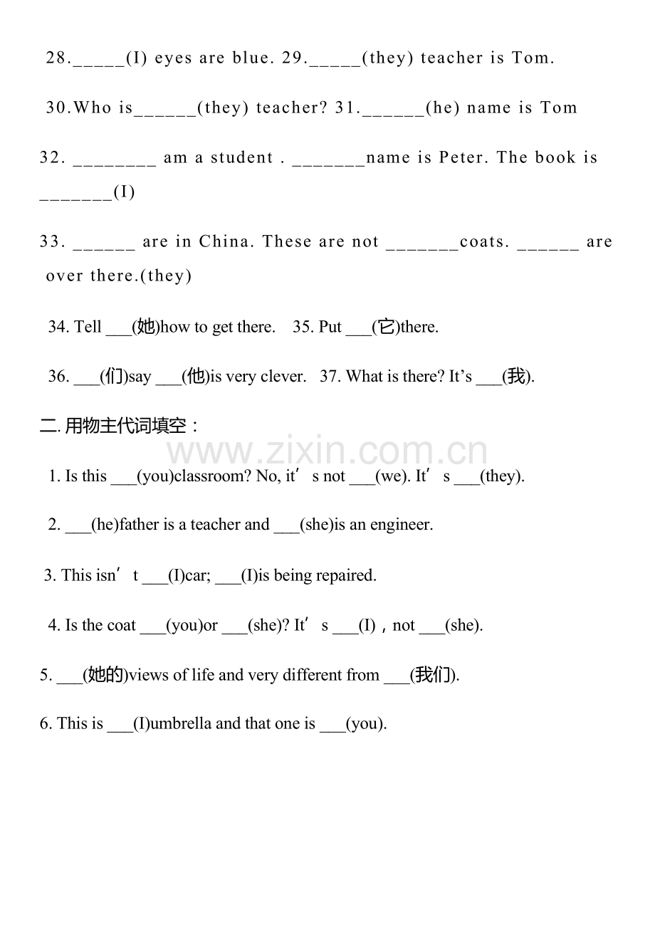 主格与宾格的练习题.doc_第2页