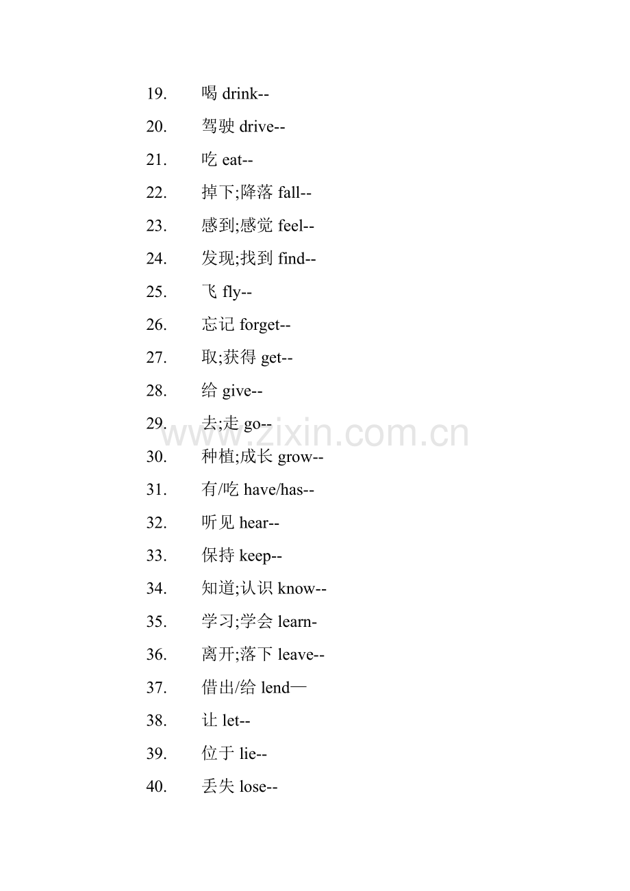 初二常见动词过去式过去分词默写表.doc_第2页
